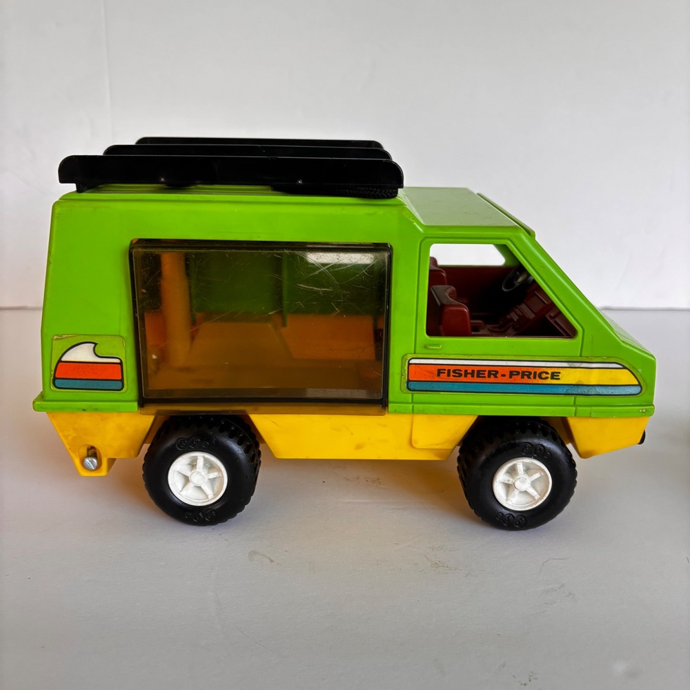 Vintage Fisher Price Wilderness Explorer Green Van with Tent 1970s Toy 318 - Picture 5 of 11